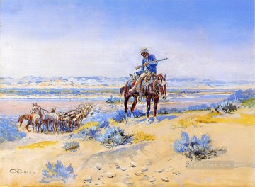 Cambiando caballos Charles Marion Russell Pinturas al óleo